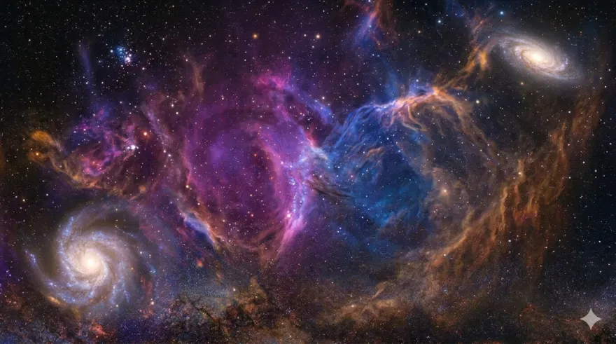 A deep field of stars and nebulae